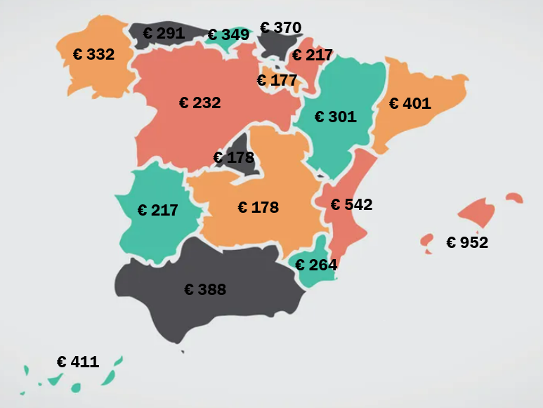 Mapa gasto por comunidad   Verano 2022