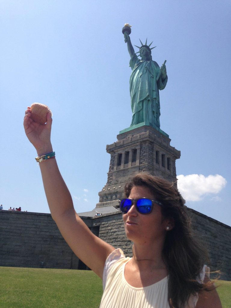 Un selfie en la estátua de la Libertad.